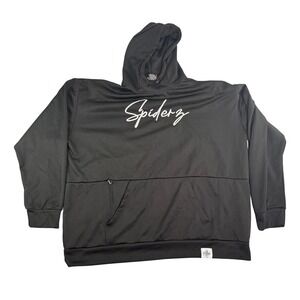 Spiderz Mens 3XL Black Script Logo Athletic Performance Hoodie Sweatshirt